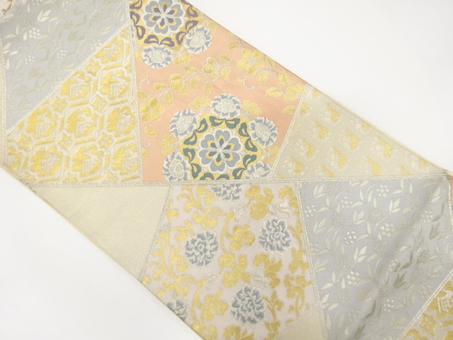 アンティーク　切りばめ風　名物裂織り出し袋帯（材料）